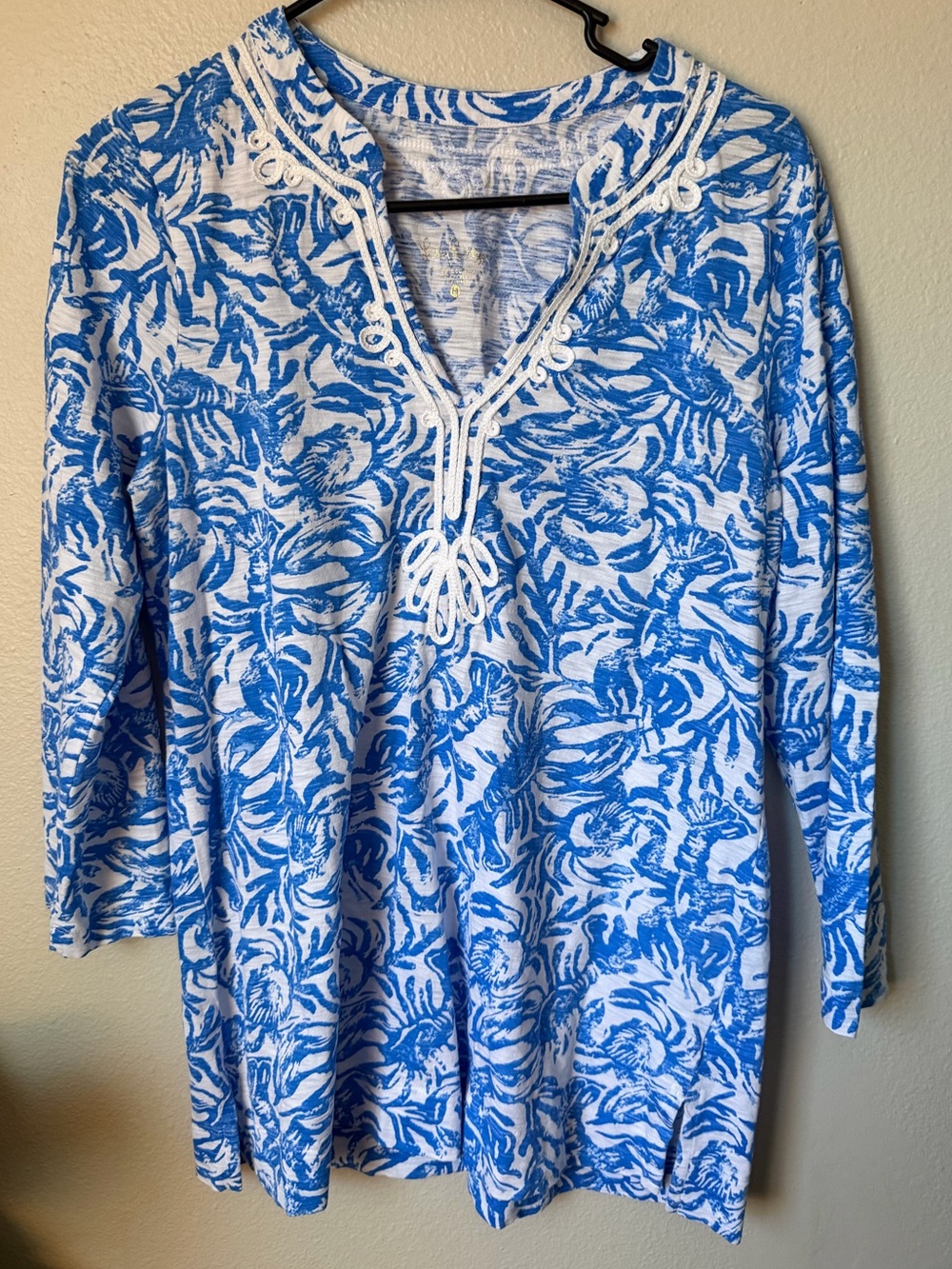 Lilly Pulitzer Kaia Knit Tunic Top in "Lobster On A Roll" Print Size Medium